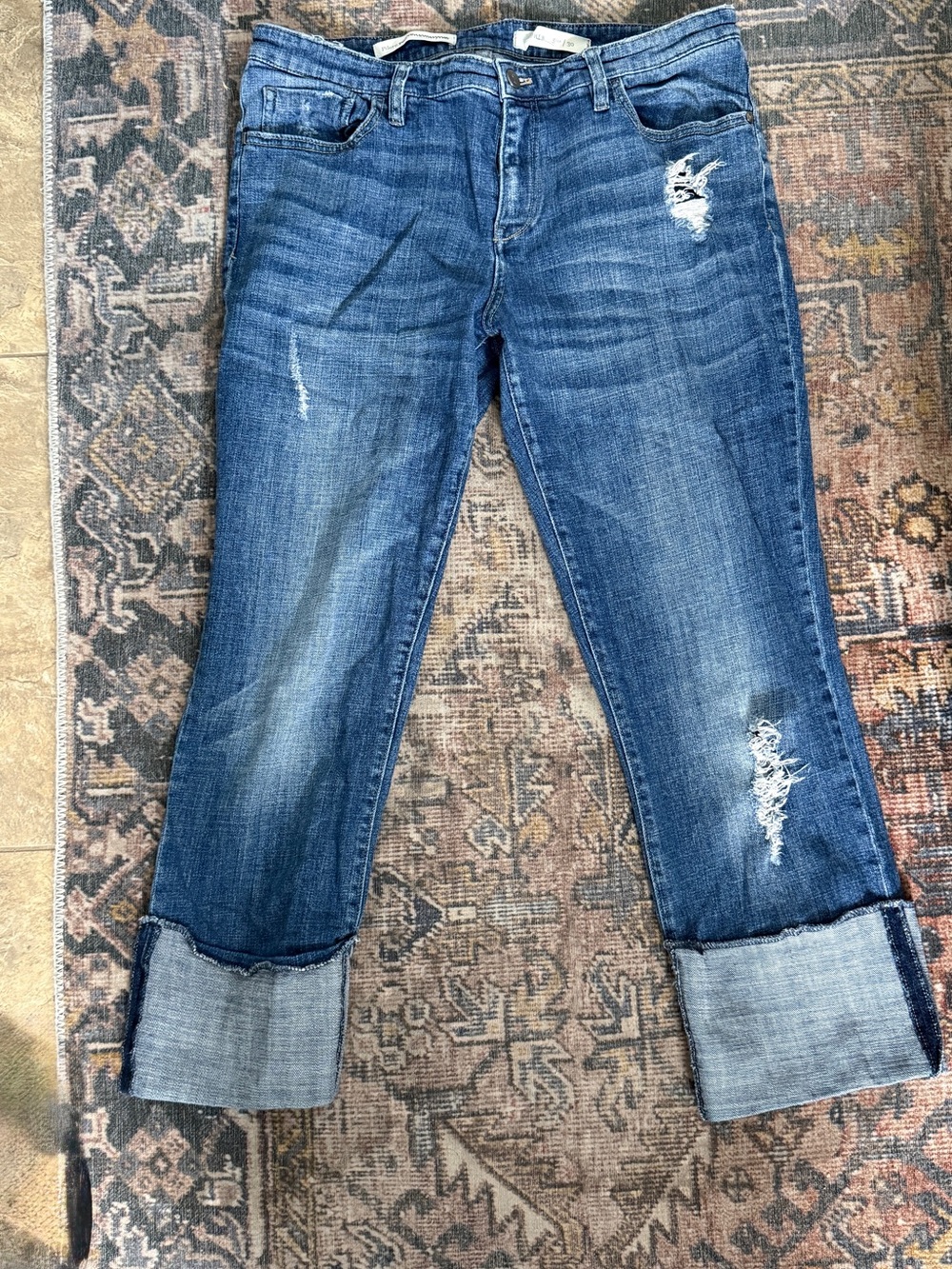 Anthropologie Pilcro Women’s Distressed Cuffed Blue Jeans